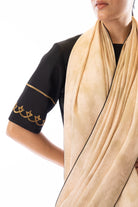Ivory Printed Contrast Border Saree