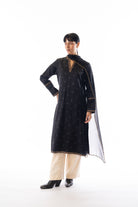 Charcoal Rose Print Kurta Set