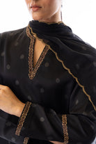 Charcoal Rose Print Kurta Set
