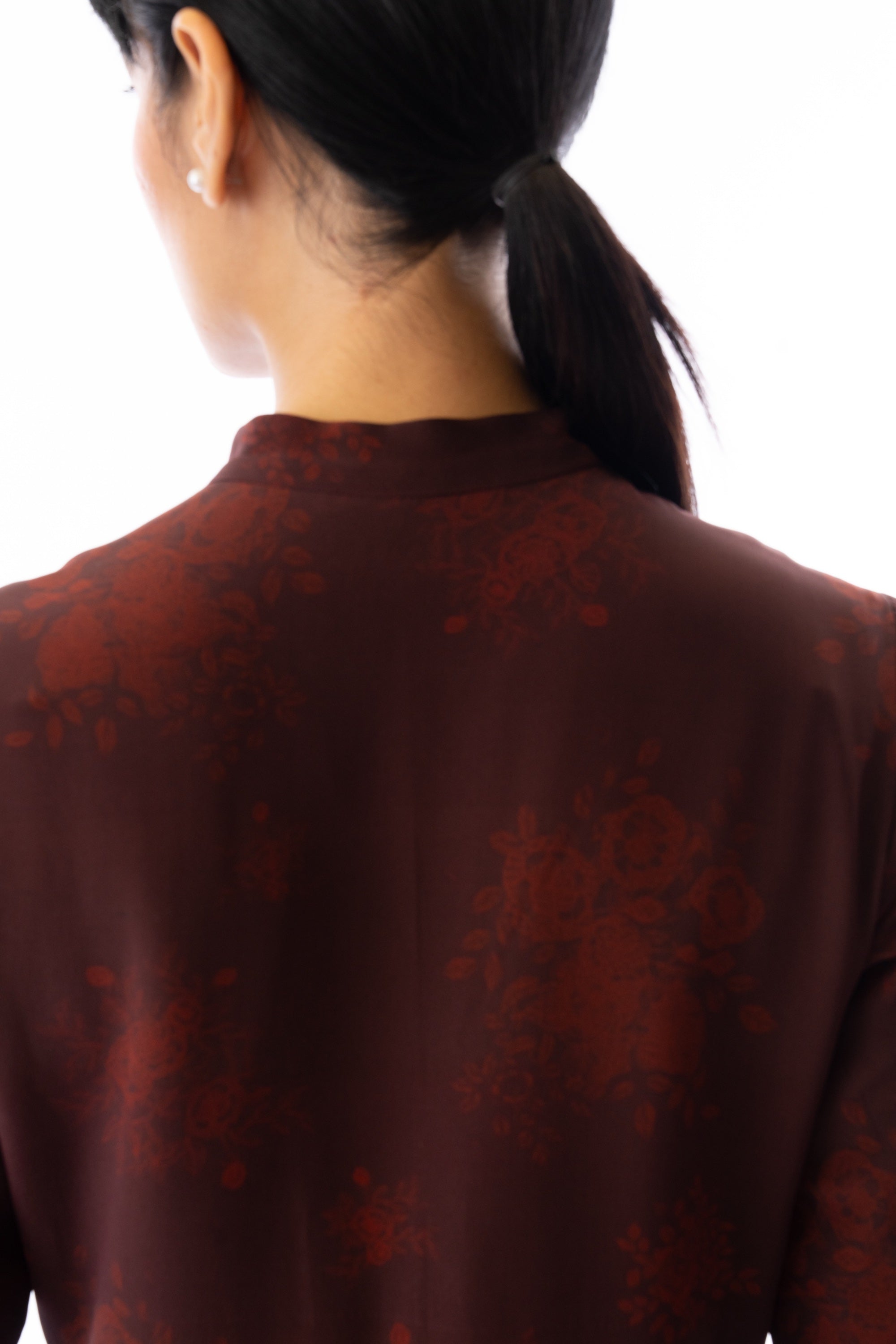 Garnet printed rose garden midi dress