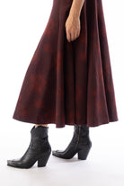 Garnet printed rose garden midi dress