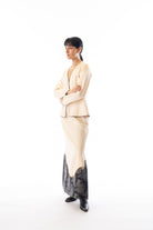 Ivory contrast button shirt